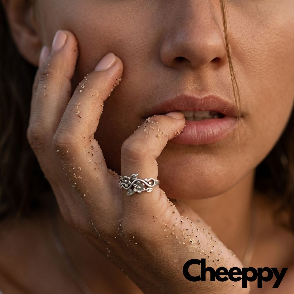 Sandy Ring Close-Up — example 2 (jewelry, AI generation on Cheeppy)