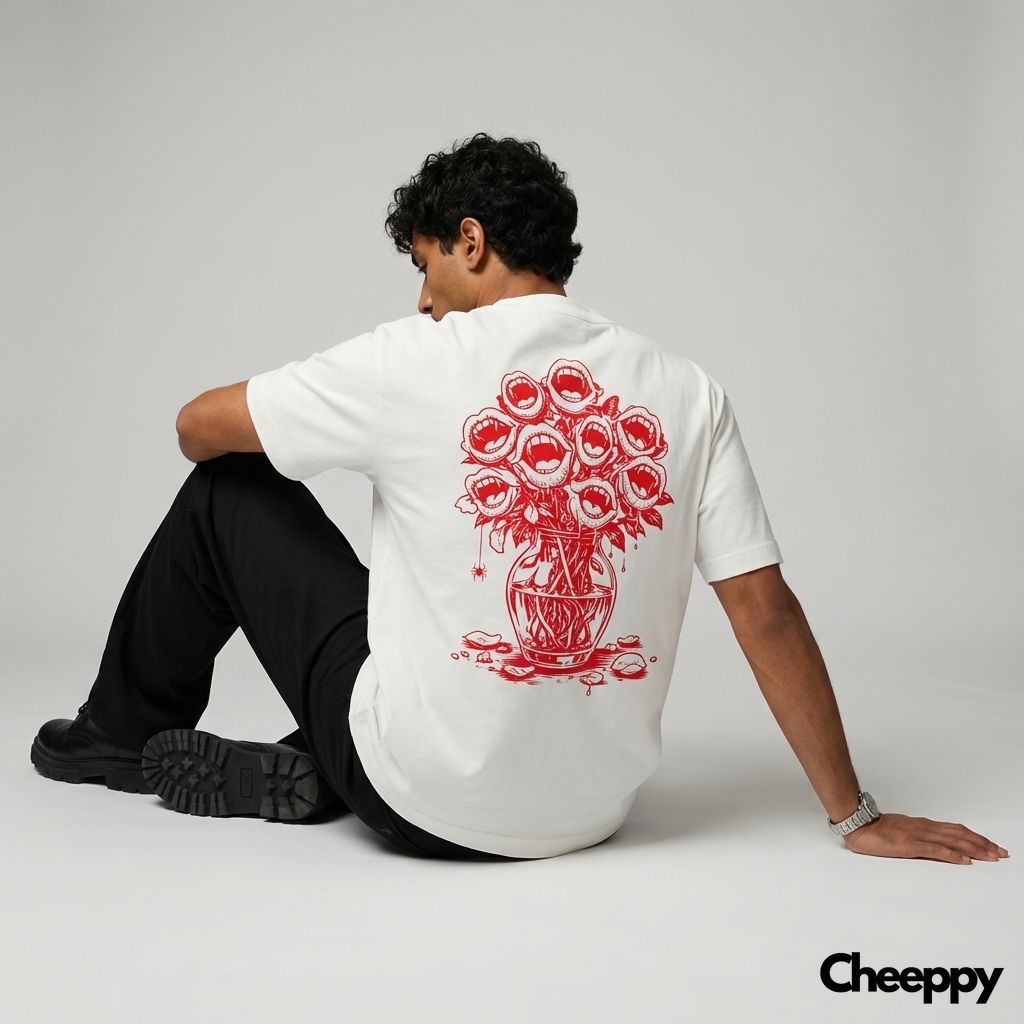 Seated Back Tee View — example 1 (fashion, AI generation on Cheeppy)
