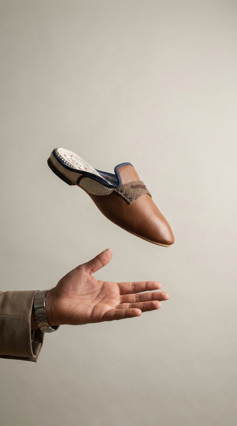 Floating Shoe Focus — example 1 (fashion, AI generation on Cheeppy)