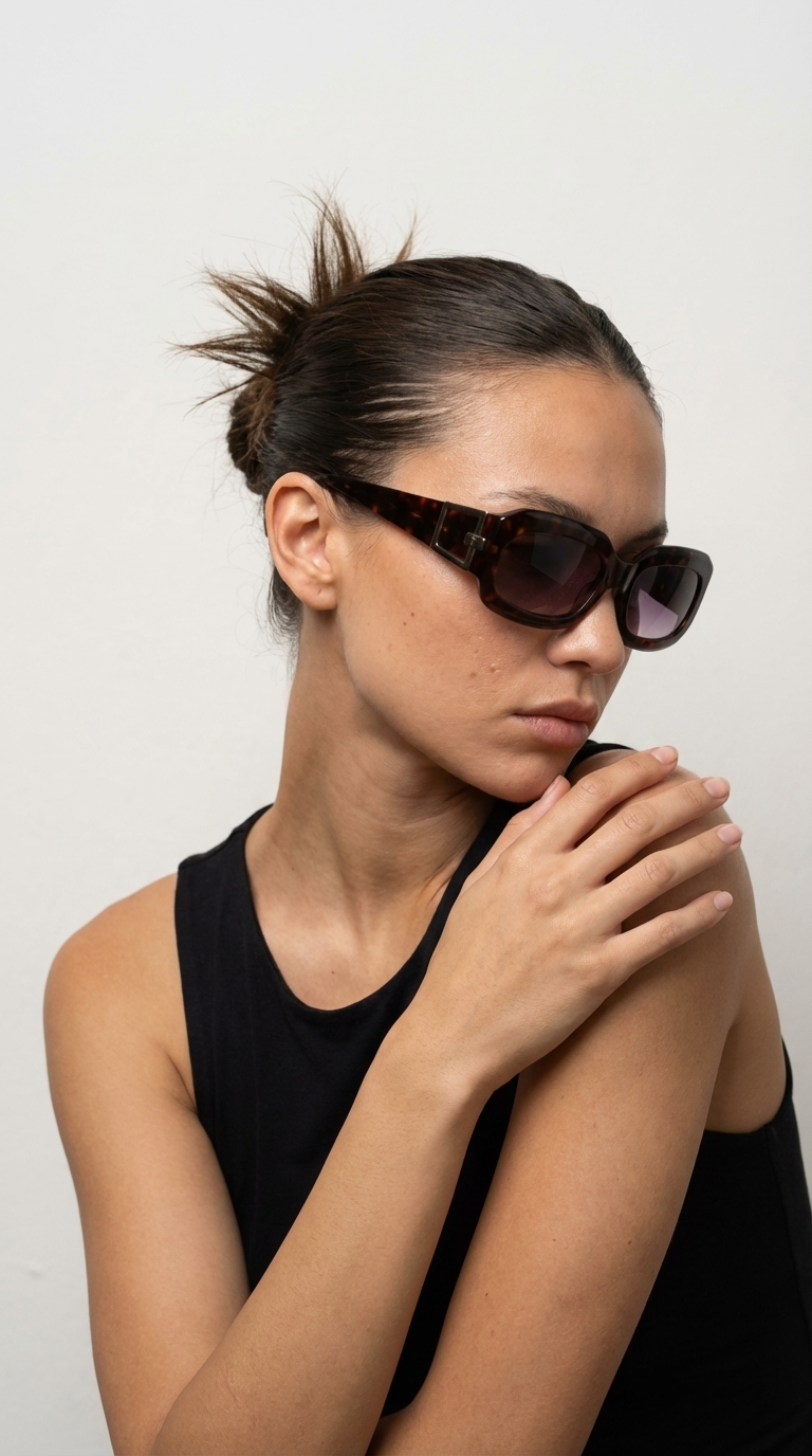 Editorial Side Pose Sunglasses Portrait — example 3 (fashion, AI generation on Cheeppy)