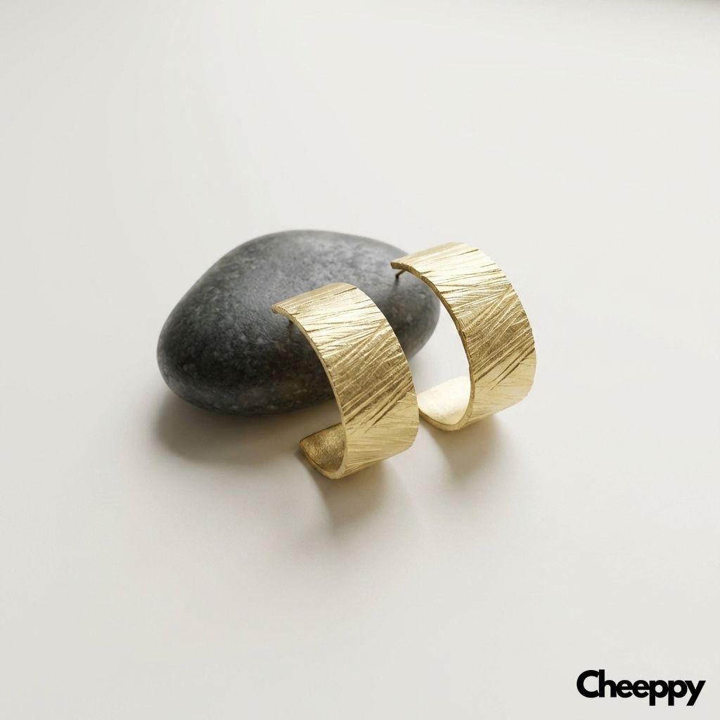 Warm Editorial Earrings — example 1 (jewelry, AI generation on Cheeppy)