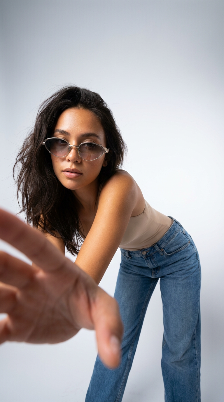 Bold studio sunglasses close-up — example 4 (fashion, AI generation on Cheeppy)