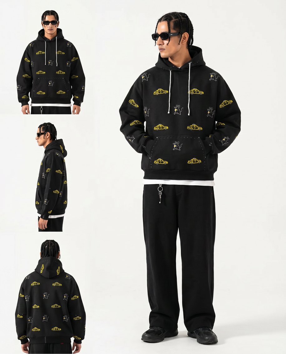 Hoodie Editorial Studio Look — example 1 (fashion, AI generation on Cheeppy)