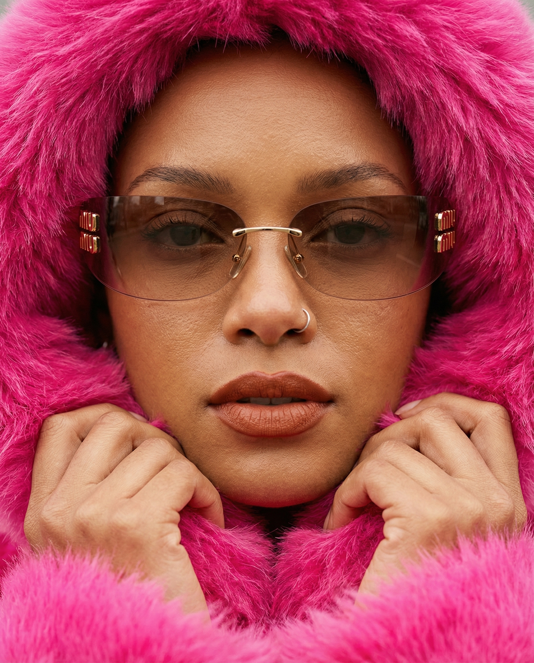 Vibrant Fur Sunglasses Editorial — example 2 (fashion, AI generation on Cheeppy)
