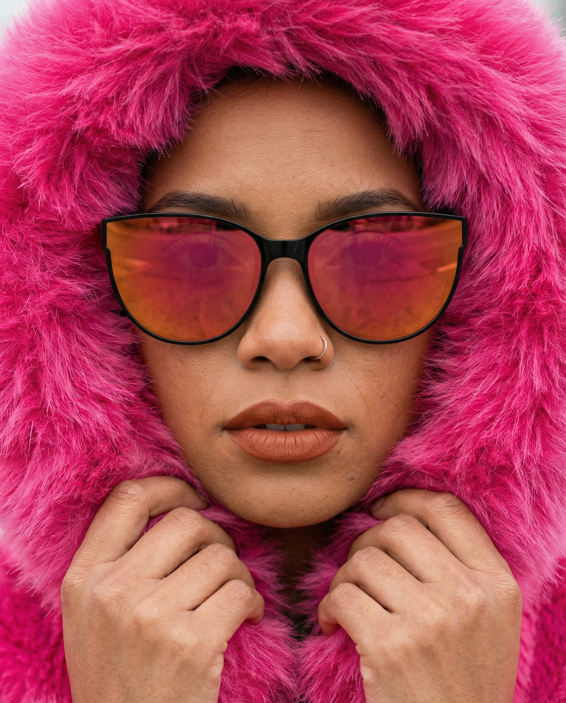 Vibrant Fur Sunglasses Editorial — example 1 (fashion, AI generation on Cheeppy)