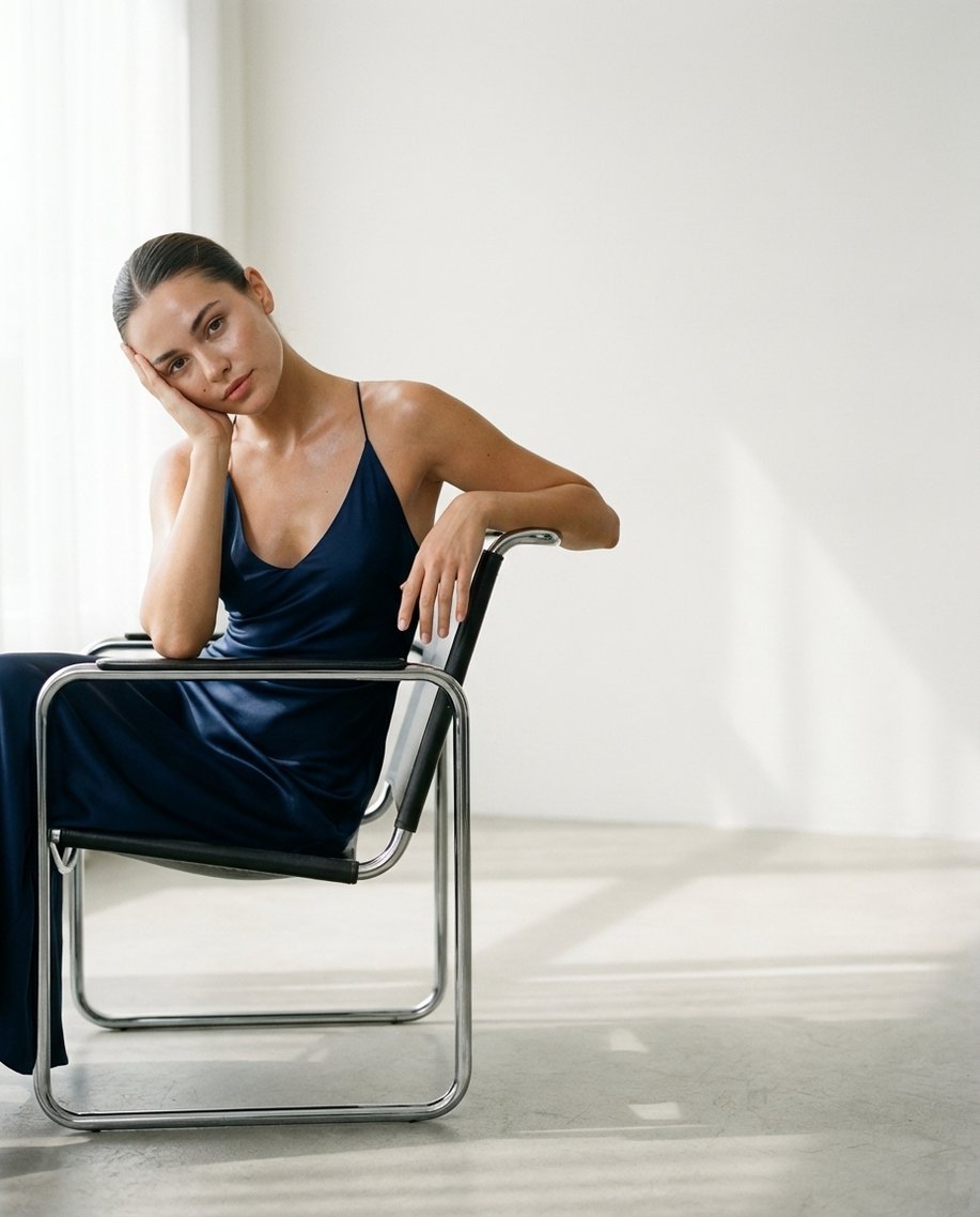 Timeless studio elegance for premium catalogs — example 2 (fashion, AI generation on Cheeppy)