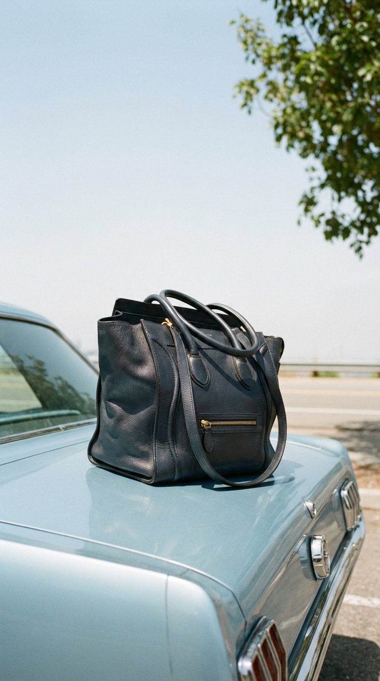 Road-trip elegance with a statement tote — example 2 (fashion, AI generation on Cheeppy)