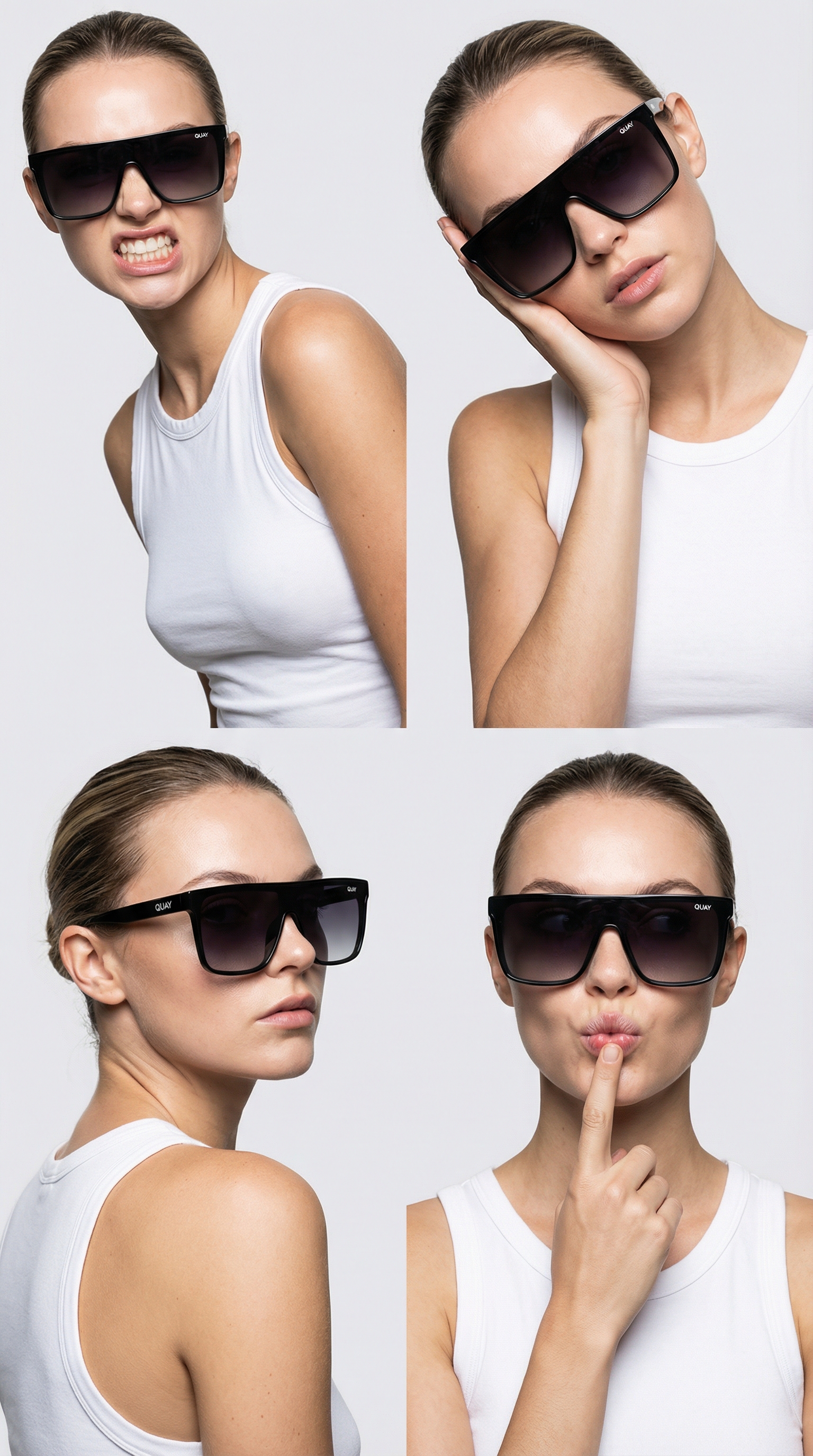 Expressive Studio Grid Sunglasses Portrait — example 4 (fashion, AI generation on Cheeppy)
