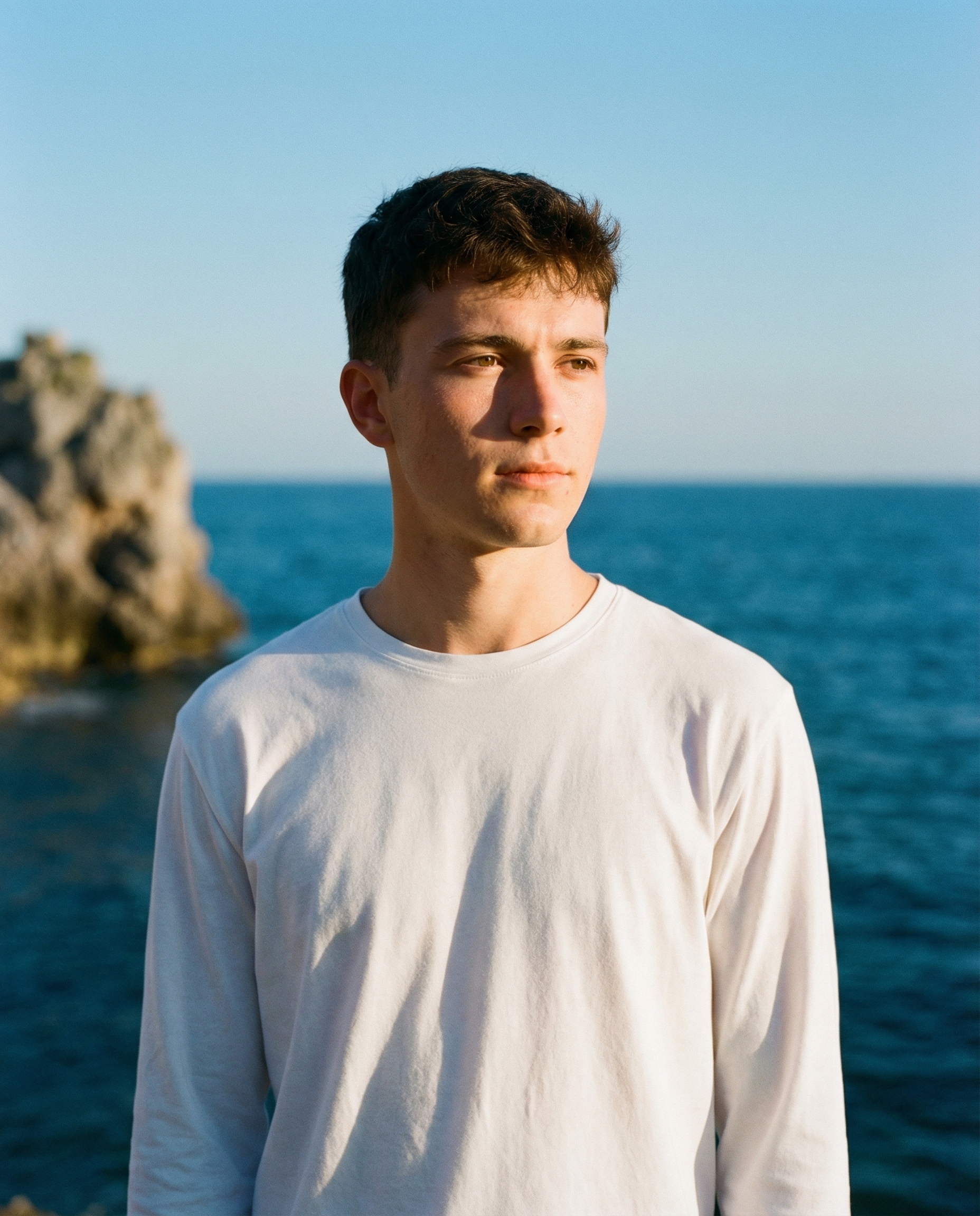 Golden hour seaside top portrait — cover image, fashion style by lktokb