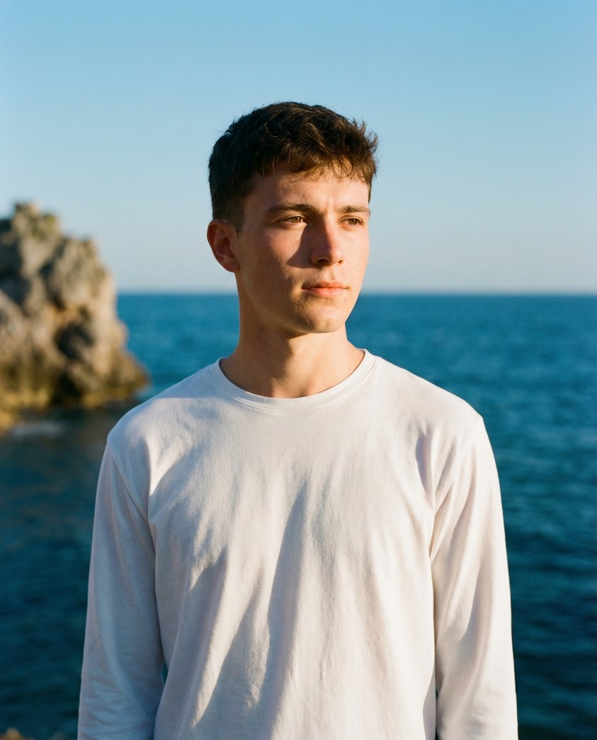 Golden hour seaside top portrait — cover image, fashion style by lktokb