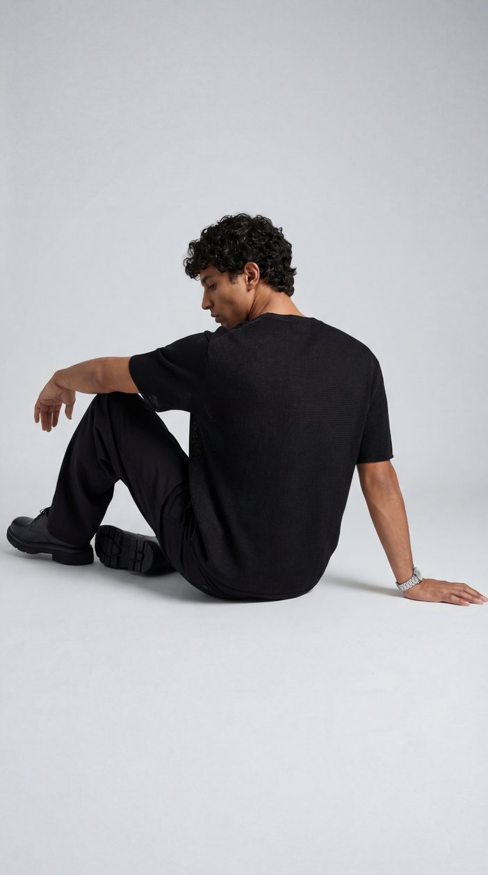 Seated Back Tee View — cover image, fashion style by marcovisuals
