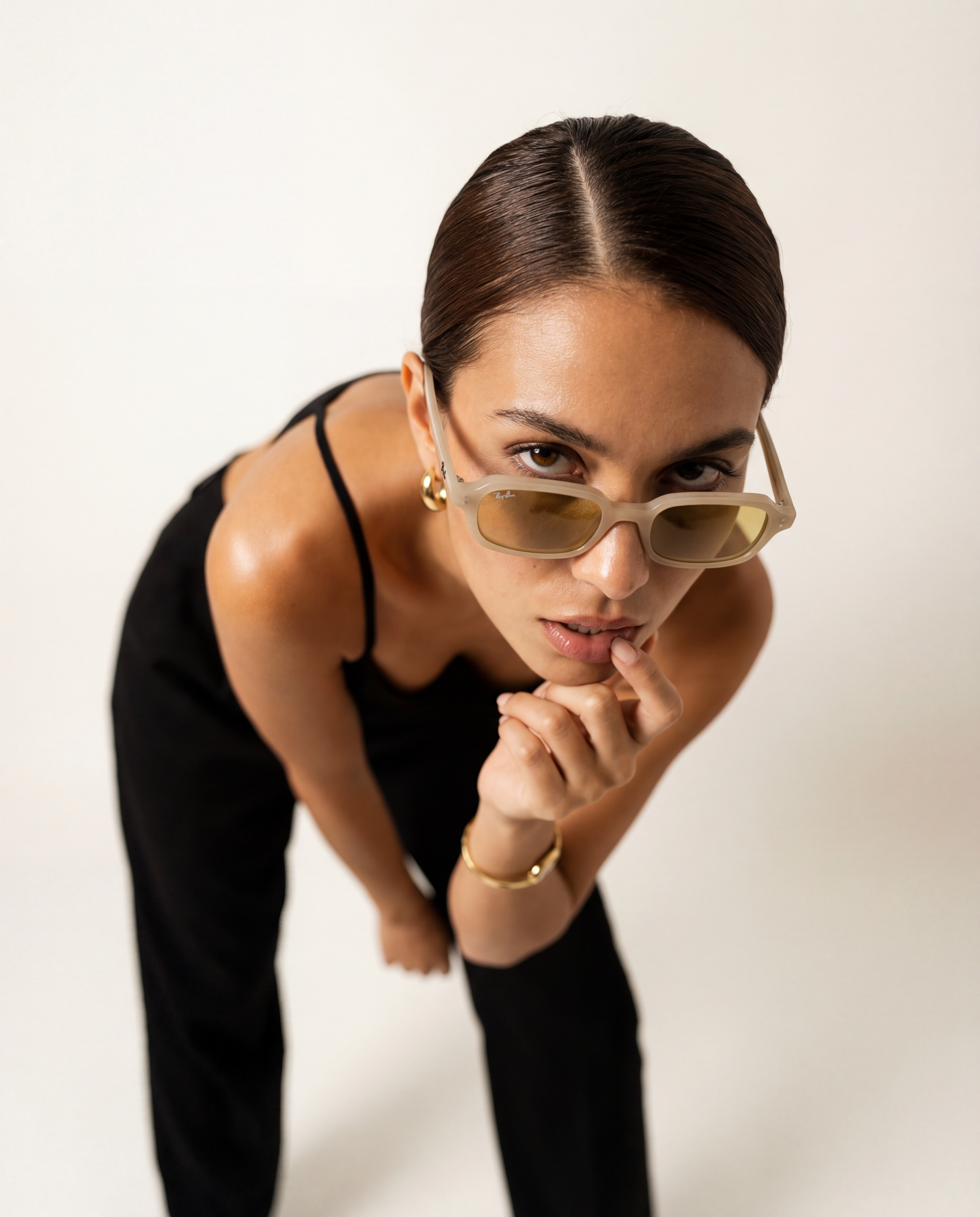 High-Angle Editorial Sunglasses Portrait — cover image, fashion style by ashcreates