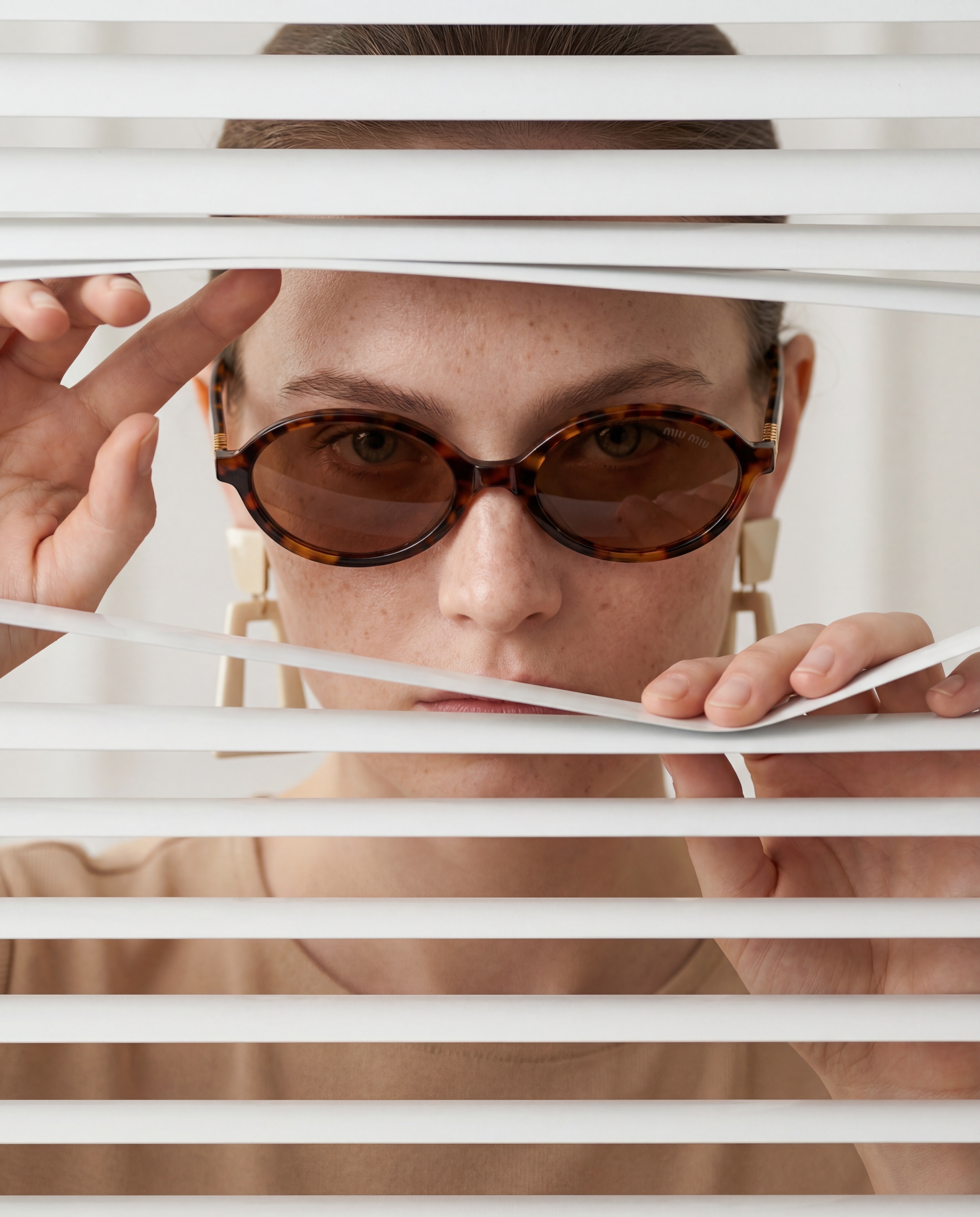 Blinds Portrait Sunglasses Close-Up — cover image, fashion style by emmarstudio